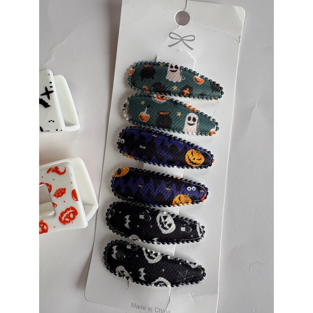 Girls Halloween Hair Accessory Bundle NEW Fall Pumpkin Ghost Claw Clip Snap Clip - Picture 2 of 4